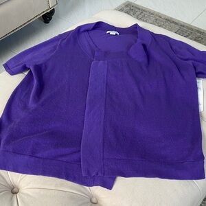 Purple Short Sleeve Cardigan
